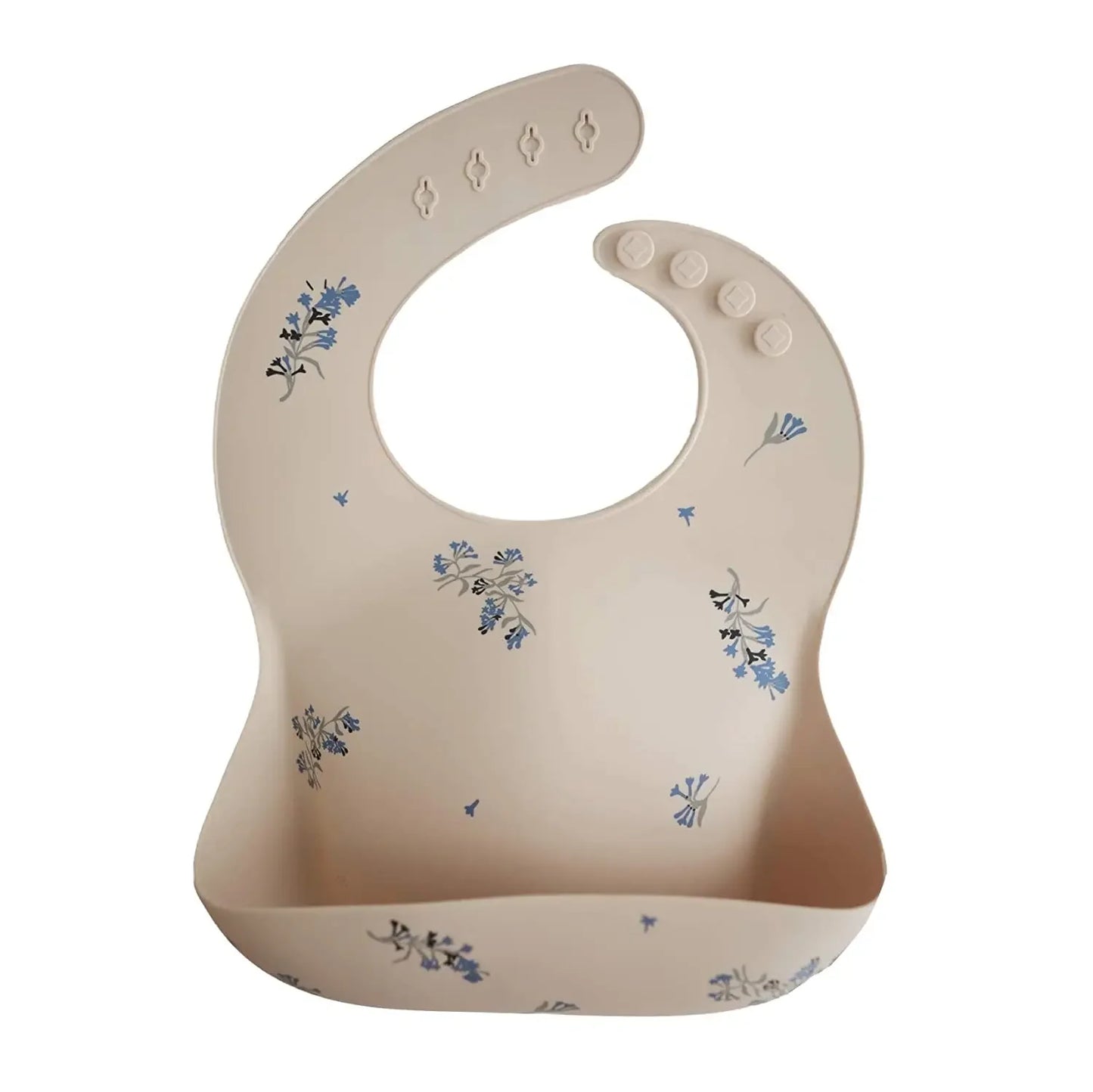 silicone baby bib with a spill pocket