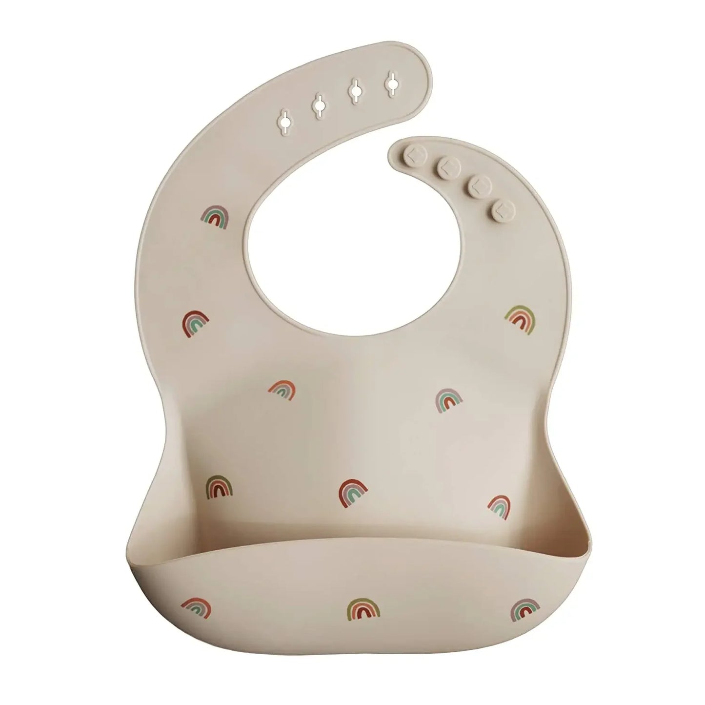 silicone baby bib with a spill pocket