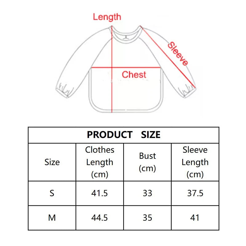 Long sleeves adjustable eating cloth