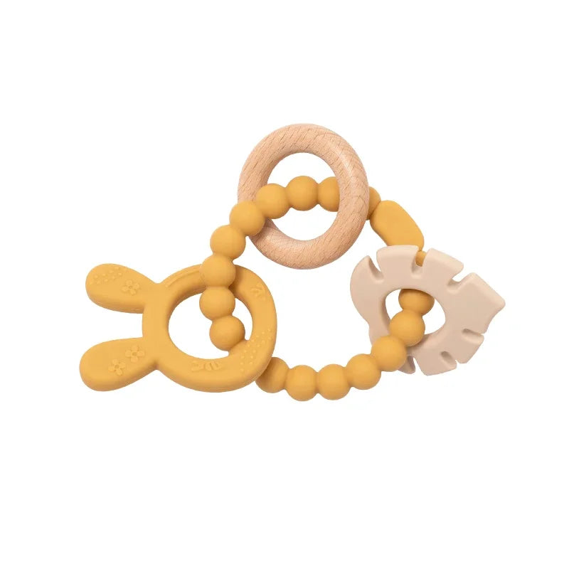 4 in 1 Wooden Rattle Teething Toy