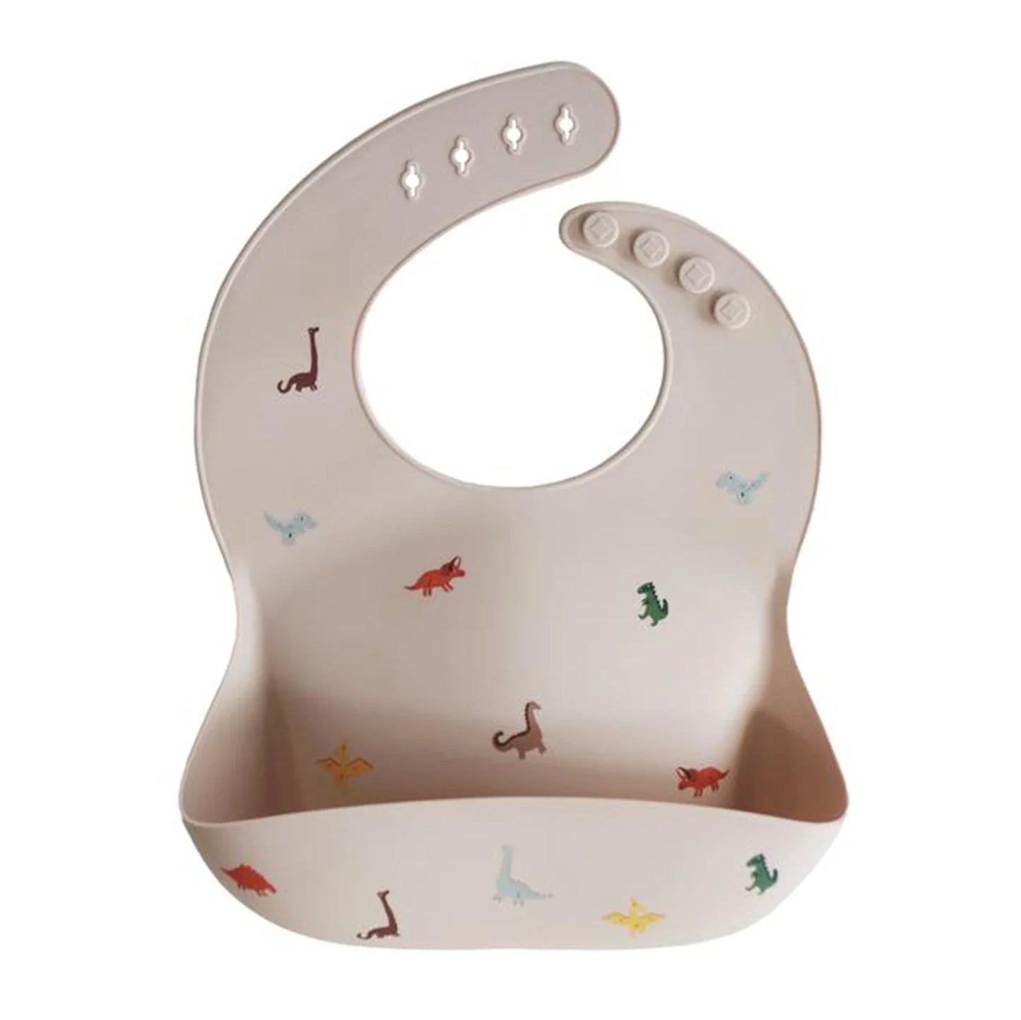 silicone baby bib with a spill pocket