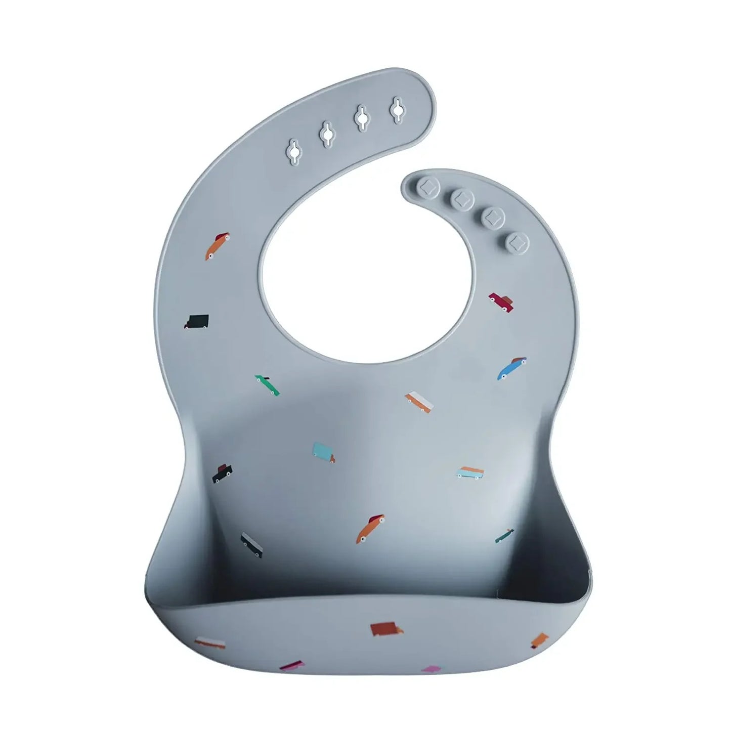 silicone baby bib with a spill pocket